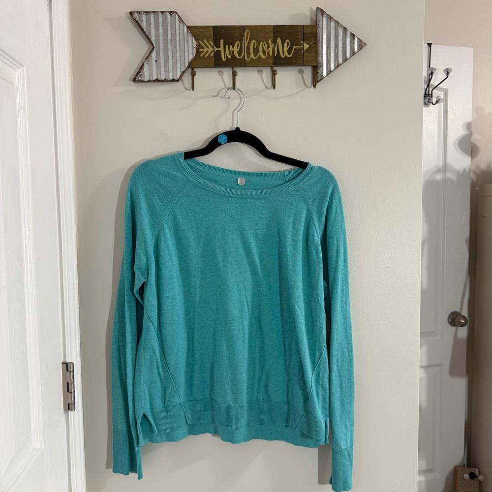 Margaret O’Leary Teal Long Sleeve Sweater Size Large